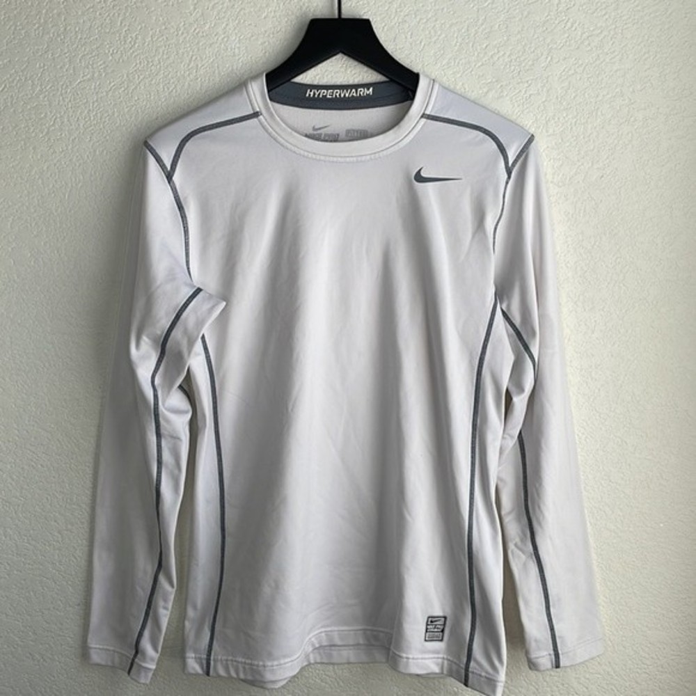 Nike White Pro Combat Hyperwarm Fitted Size M